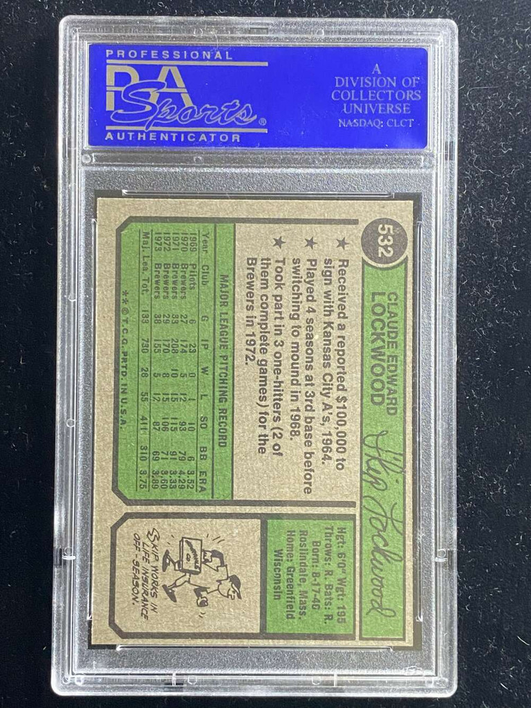 1974 Topps #532 Skip Lockwood Angels PSA 8oc NM-Mint