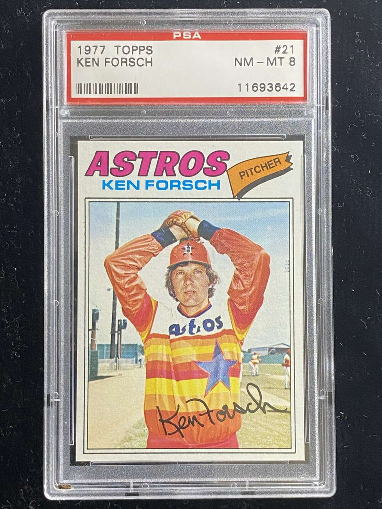1977 Topps #21 Ken Forsch Astros PSA 8 NM-Mint
