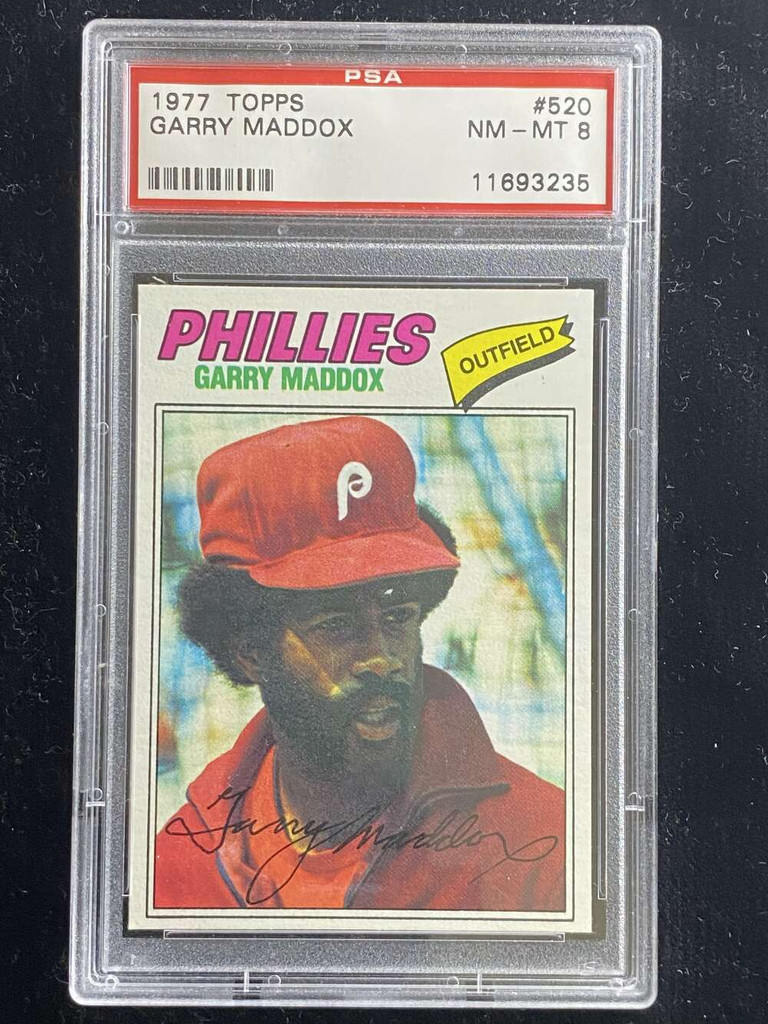 1977 Topps #520 Garry Maddox Phillies PSA 8 NM-Mint