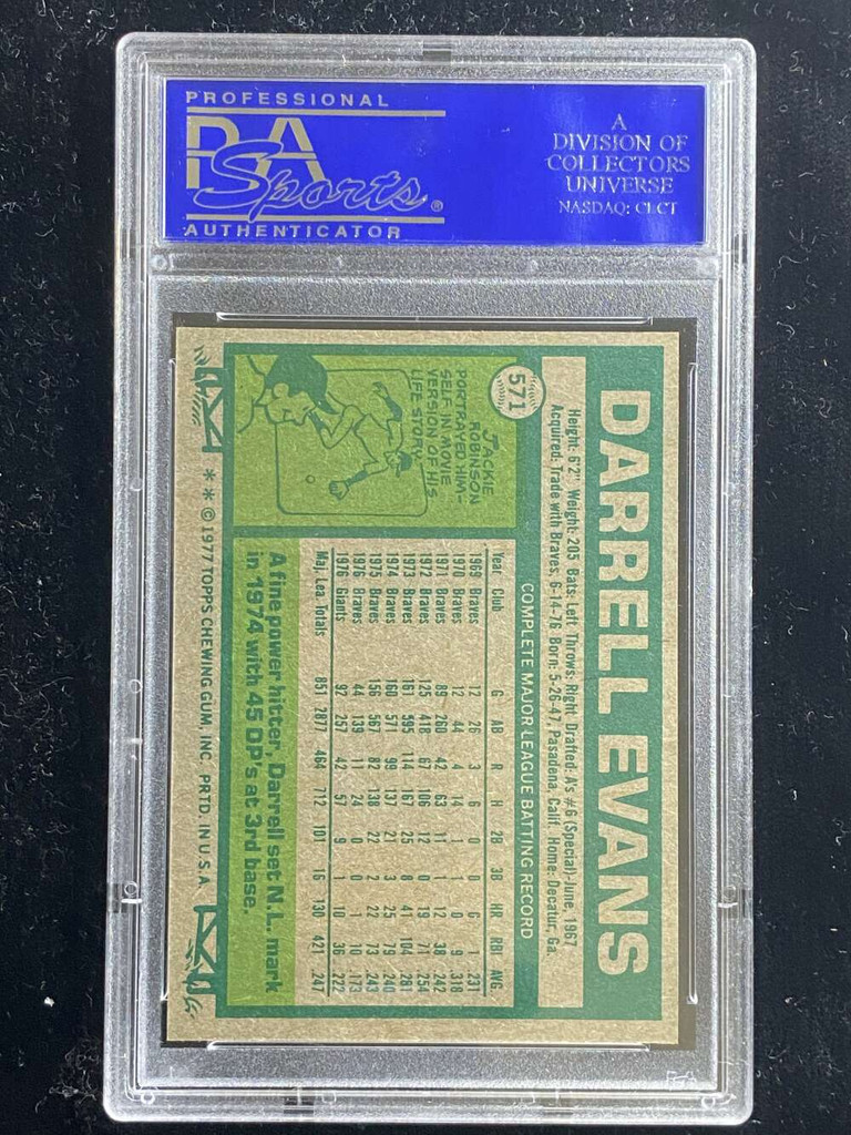 1977 Topps #571 Darrell Evans Giants PSA 8 NM-Mint