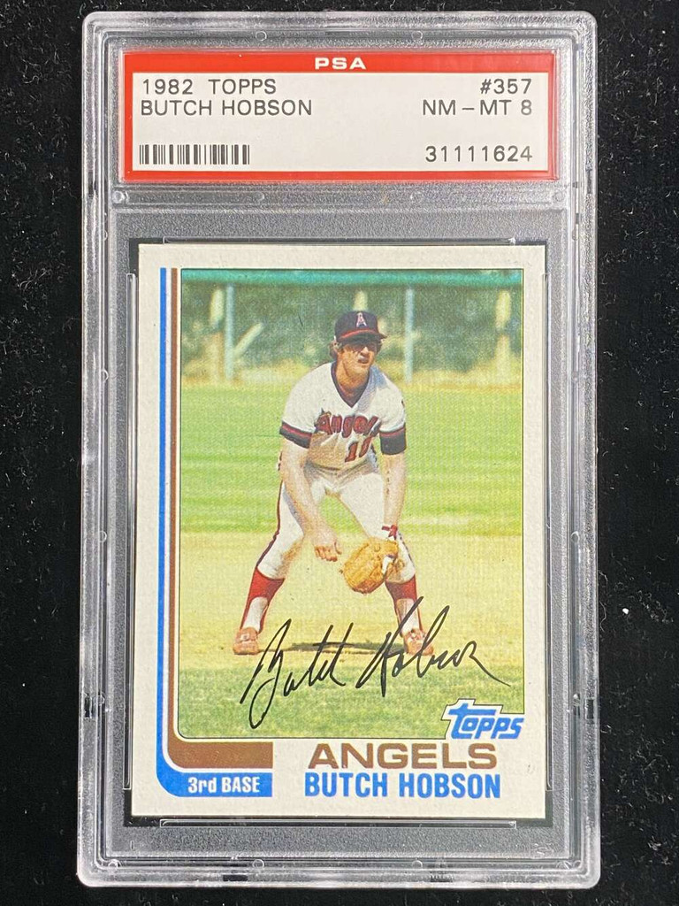 1982 Topps #357 Butch Hobson Angels PSA 8 NM-Mint