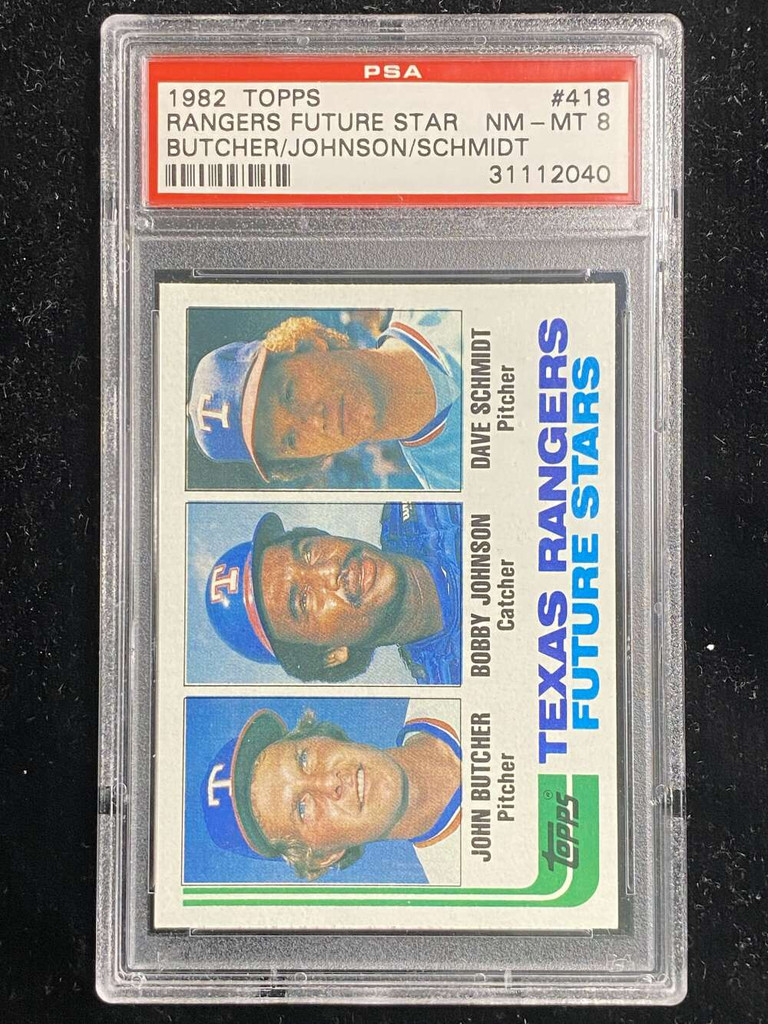 1982 Topps #418 John Butcher Rangers PSA 8 NM-Mint Future Stars Johnson Schmidt