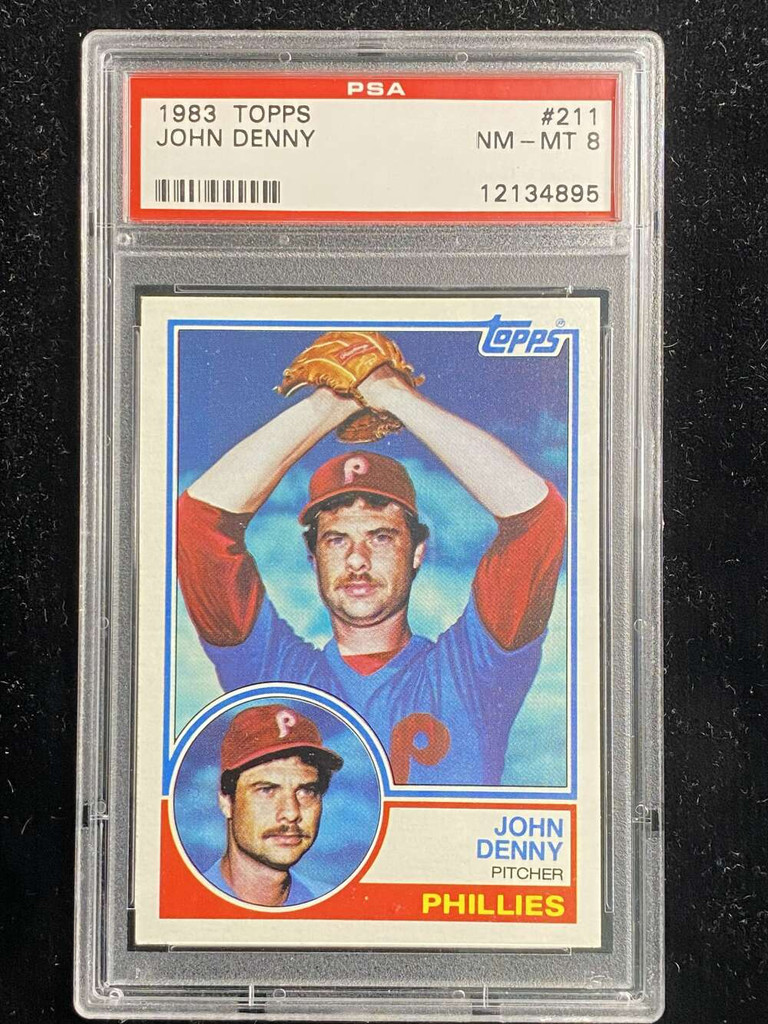 1983 Topps #211 John Denny Phillies PSA 8 NM-Mint