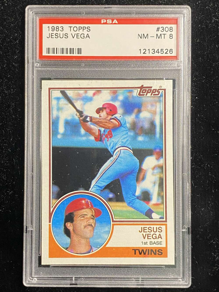 1983 Topps #308 Jesus Vega Twins PSA 8 NM-Mint