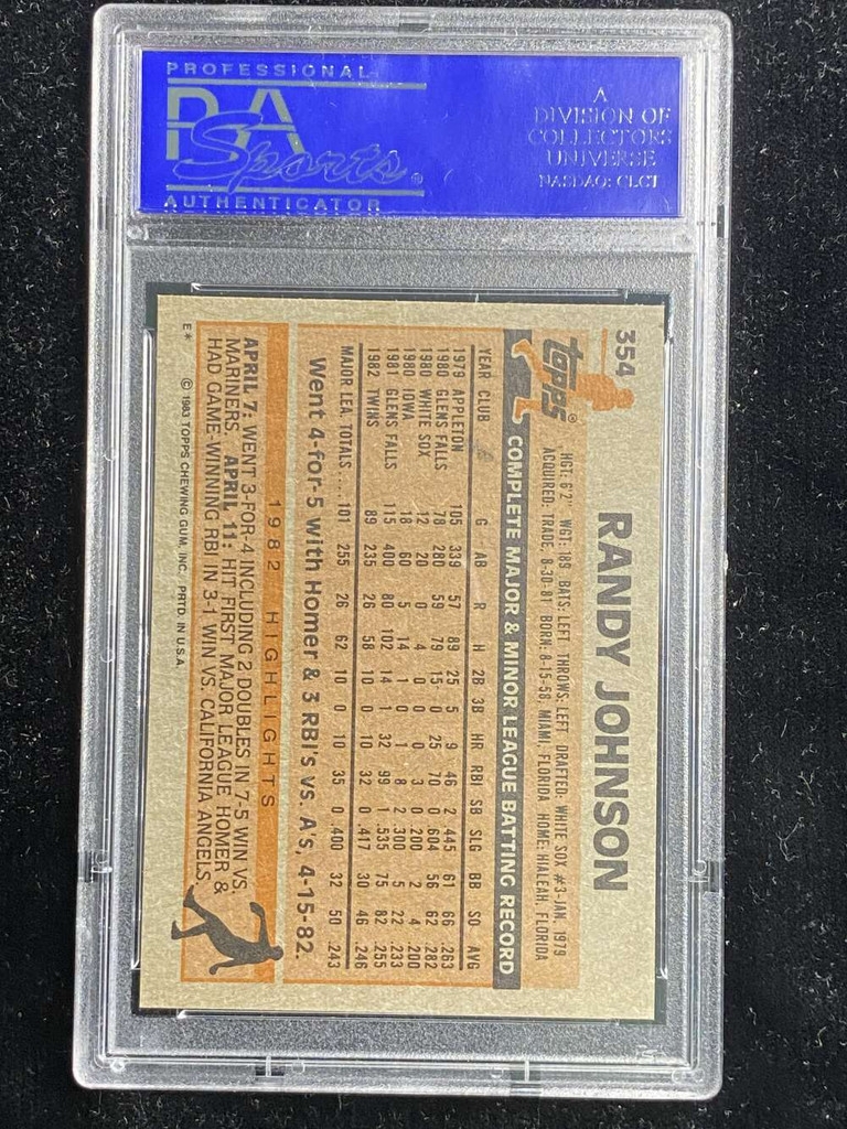 1983 Topps #354 Randy Johnson Twins PSA 8 NM-Mint