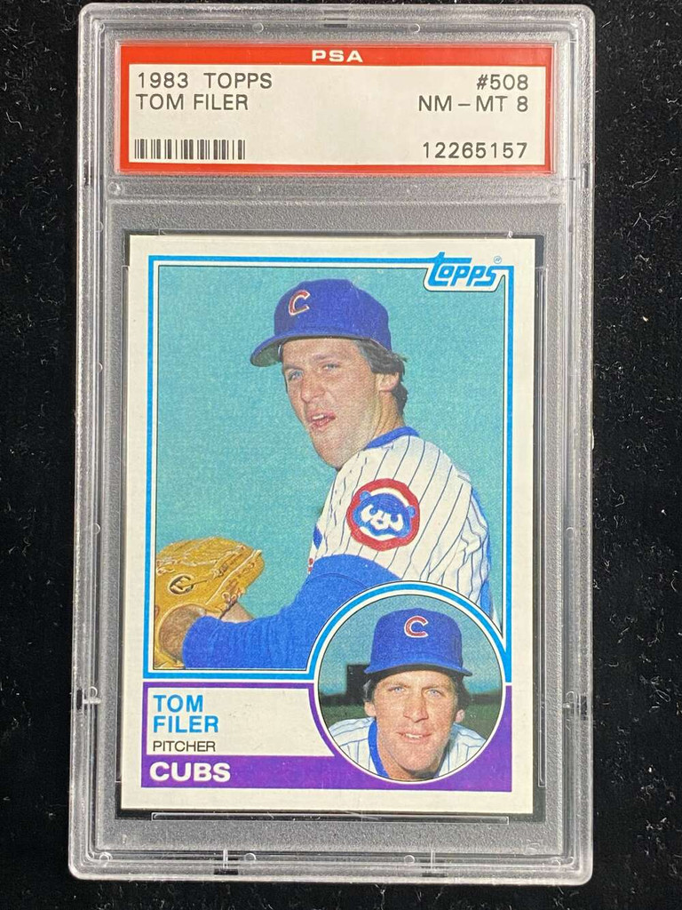 1983 Topps #508 Tom Filer Cubs PSA 8 NM-Mint