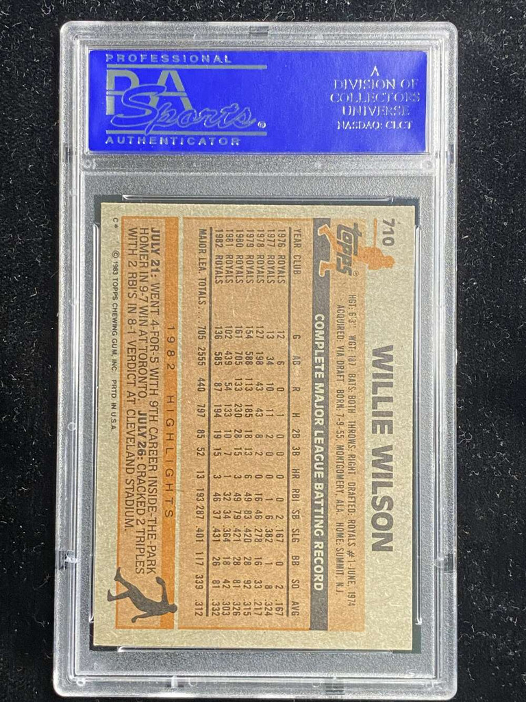 1983 Topps #710 Willie Wilson Royals PSA 8 NM-Mint