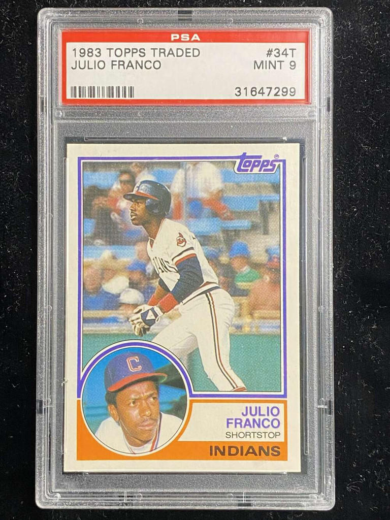 1983 Topps Traded #34T Julio Franco Indians PSA 9 Mint RC ID: 526852