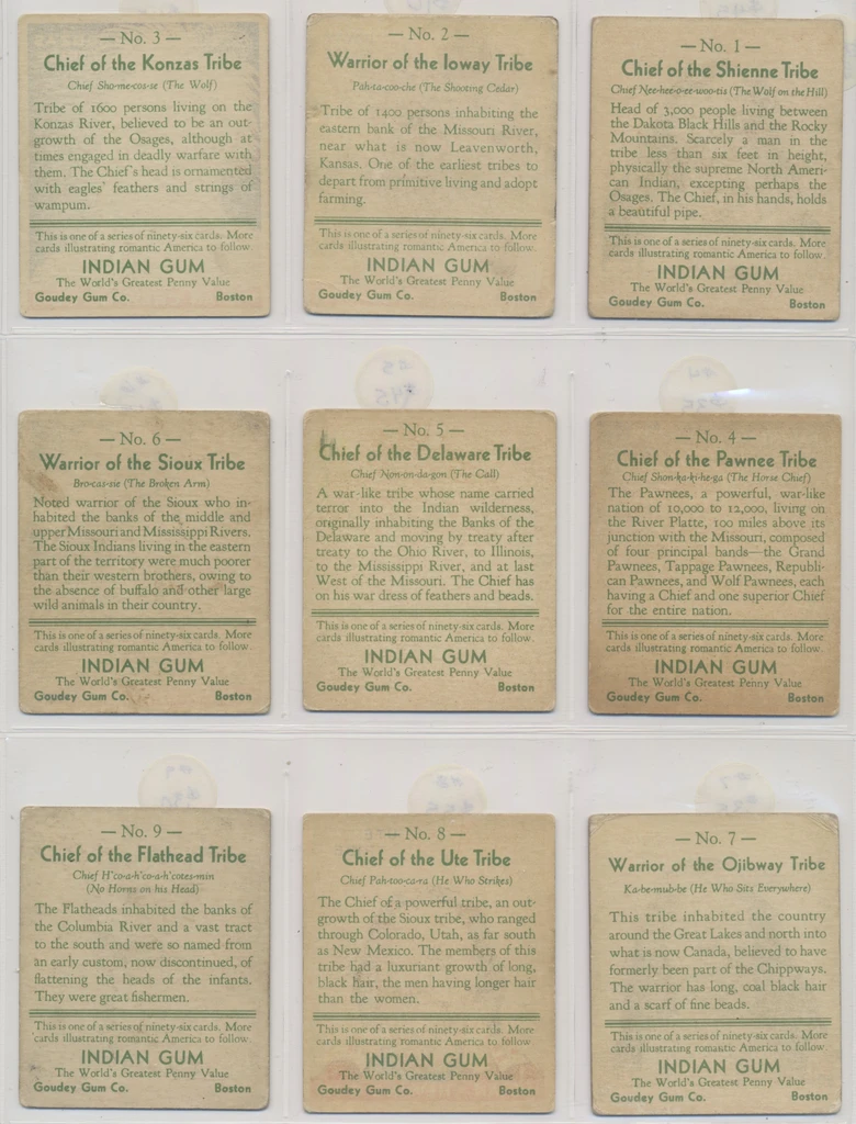 1933 Goudey R73 Indians Series of 96 (Red Panel) Lot of 69/72 (VERY HIGH GRADE LOT)  #*sku37797