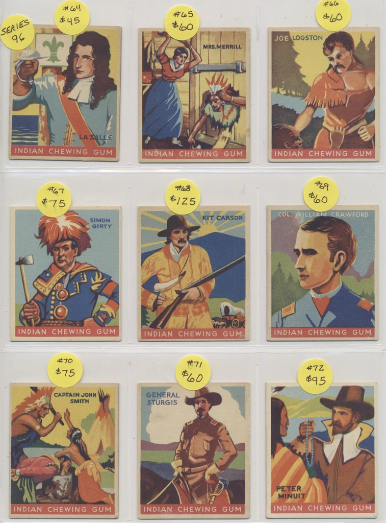 1933 Goudey R73 Indians Series of 96 (Red Panel) Lot of 69/72 (VERY HIGH GRADE LOT)  #*sku37797