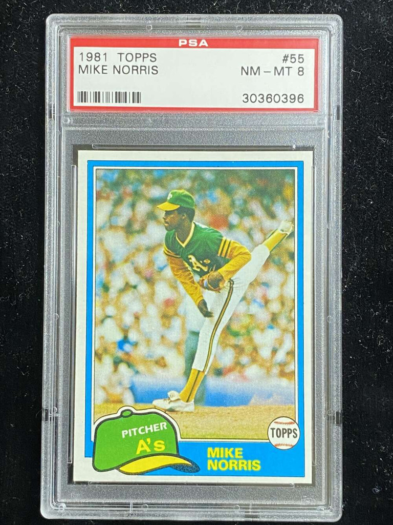 1981 Topps #55 Mike Norris A's PSA 8 NM-Mint