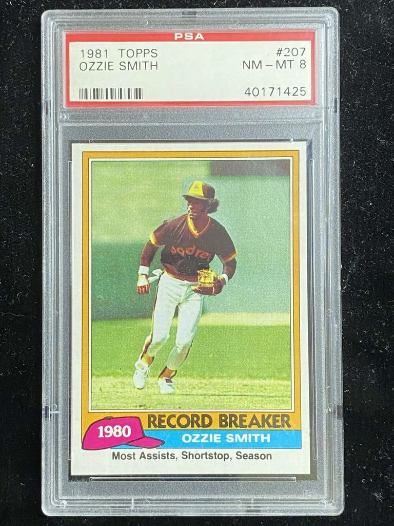 1981 Topps #207 Ozzie Smith Padres PSA 8 NM-Mint Record Breaker