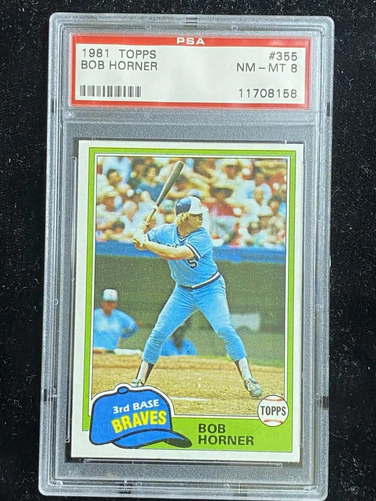 1981 Topps #355 Bob Horner Braves PSA 8 NM-Mint
