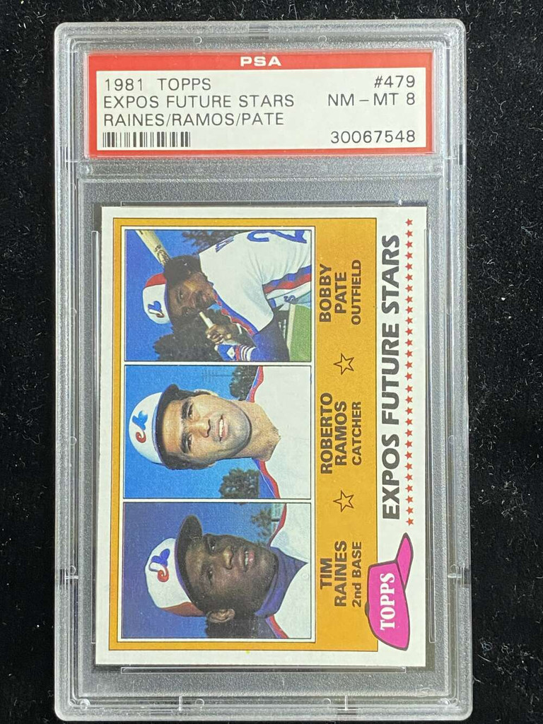 1981 Topps #479 Tim Raines Expos PSA 8 NM-Mint Future Stars RC