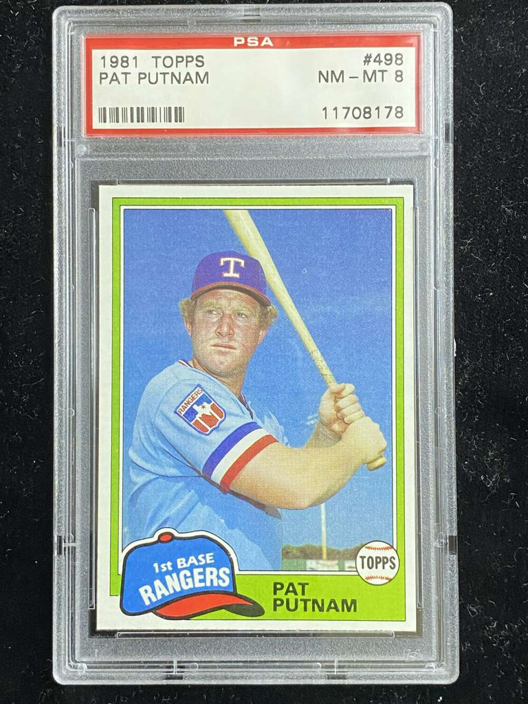1981 Topps #498 Pat Putnam Rangers PSA 8 NM-Mint