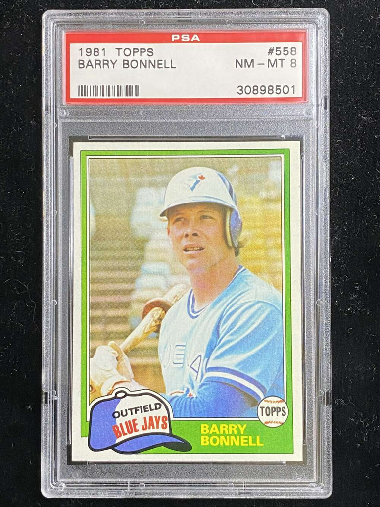 1981 Topps #558 Barry Bonnell Blue Jays PSA 8 NM-Mint