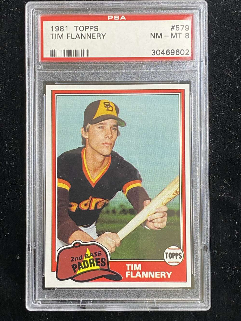 1981 Topps #579 Tim Flannery Padres PSA 8 NM-Mint