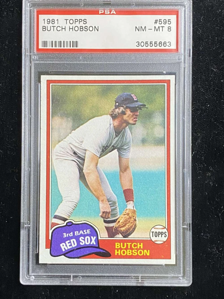 1981 Topps #595 Butch Hobson Red Sox PSA 8 NM-Mint