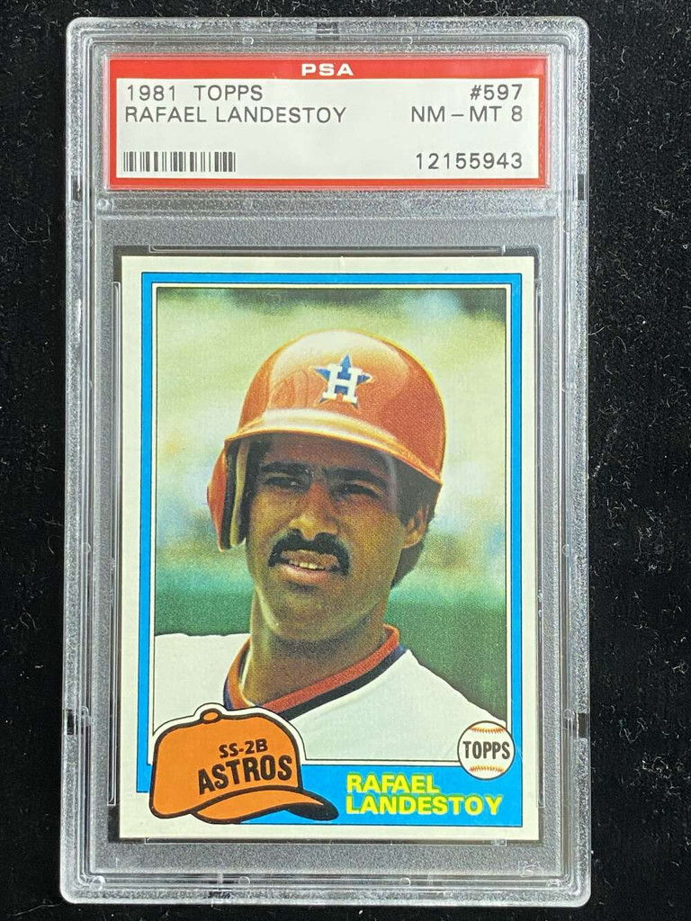 1981 Topps #597 Rafael Landestoy Astros PSA 8 NM-Mint