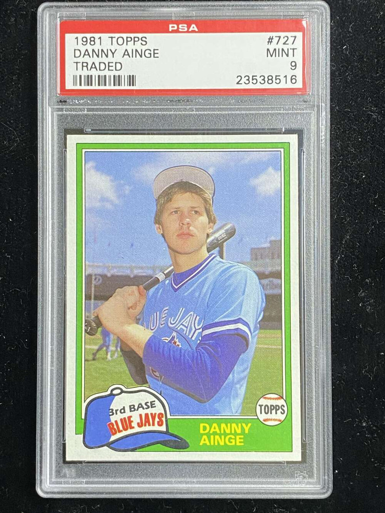 1981 Topps Traded #727 Danny Ainge Blue Jays PSA 9 Mint RC ID: 527029