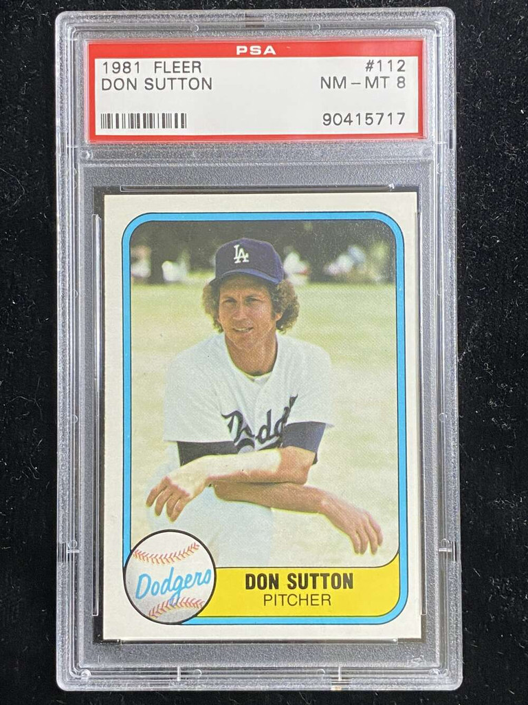 1981 Fleer #112 Don Sutton Dodgers PSA 8 NM-Mint