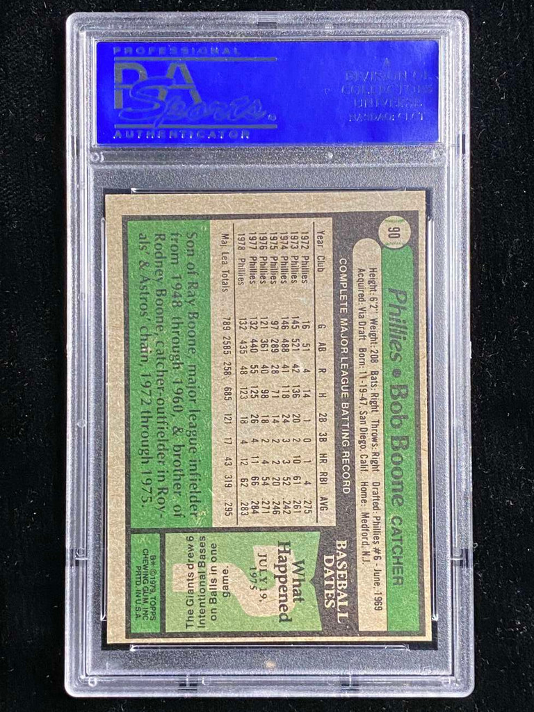 1979 Topps #90 Bob Boone Phillies PSA 9oc Mint
