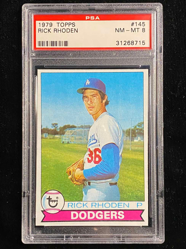 1979 Topps #145 Rick Rhoden Dodgers PSA 8 NM-Mint