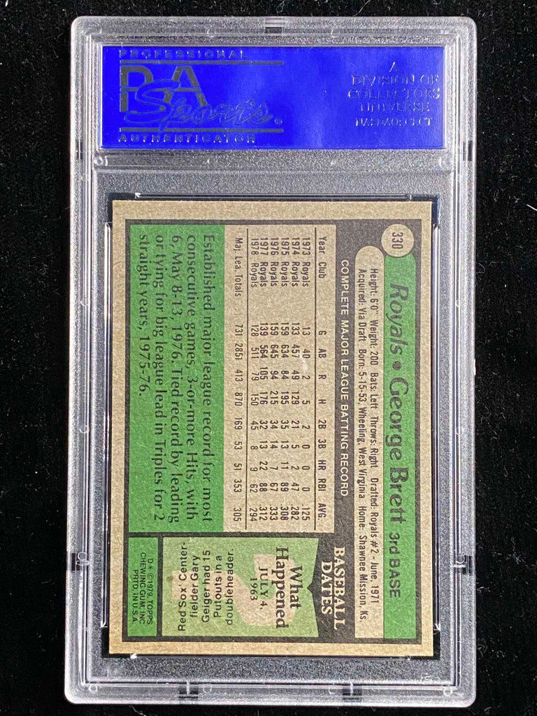 1979 Topps #330 George Brett Royals PSA 8 NM-Mint