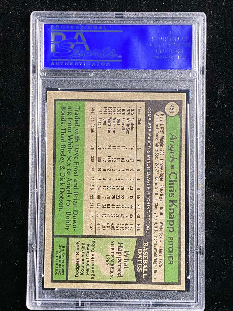 1979 Topps #453 Chris Knapp Angels PSA 8 NM-Mint