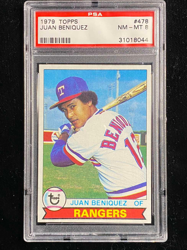 1979 Topps #478 Juan Beniquez Rangers PSA 8 NM-Mint