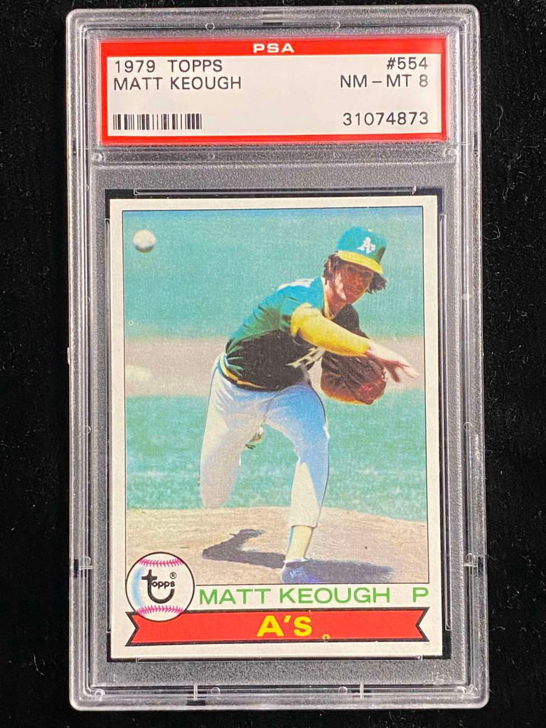 1979 Topps #554 Matt Keough A's PSA 8 NM-Mint