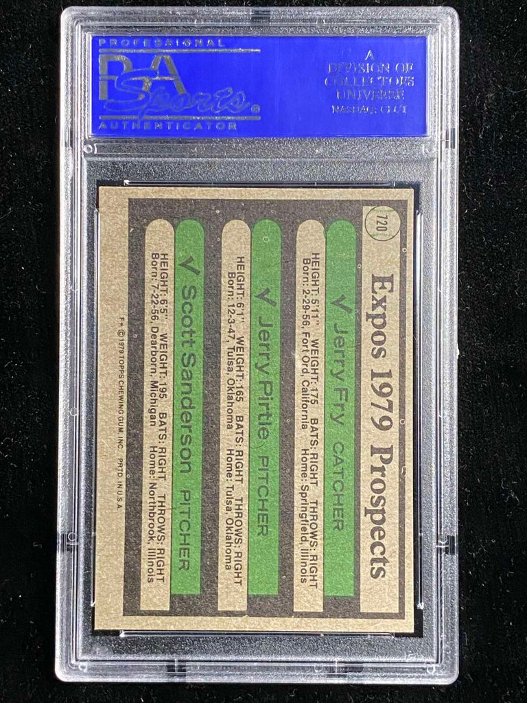 1979 Topps #720 Jerry Fry Expos PSA 8 NM-Mint Prospects Pirtle Sanderson