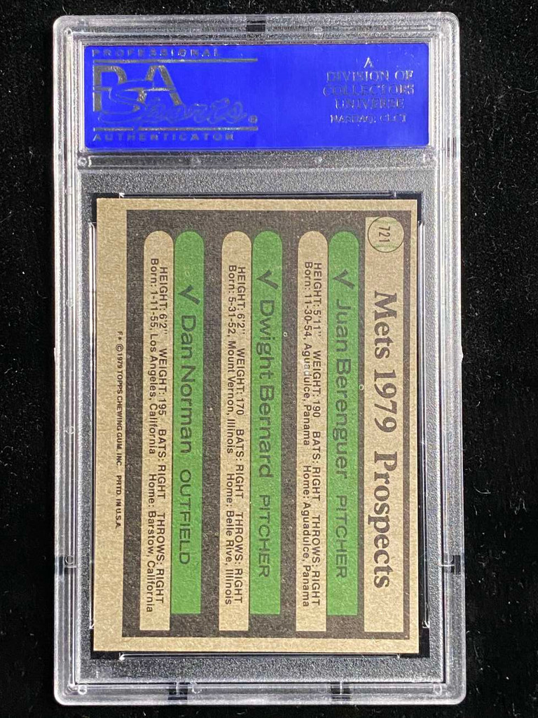 1979 Topps #721 Juan Berenguer Mets PSA 8 NM-Mint Prospects Bernard Norman