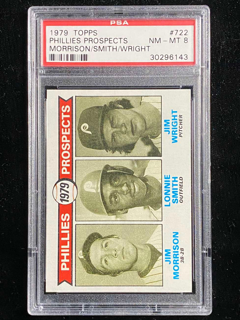 1979 Topps #722 Lonnie Smith Phillies PSA 8 NM-Mint Prospects Morrison Wright