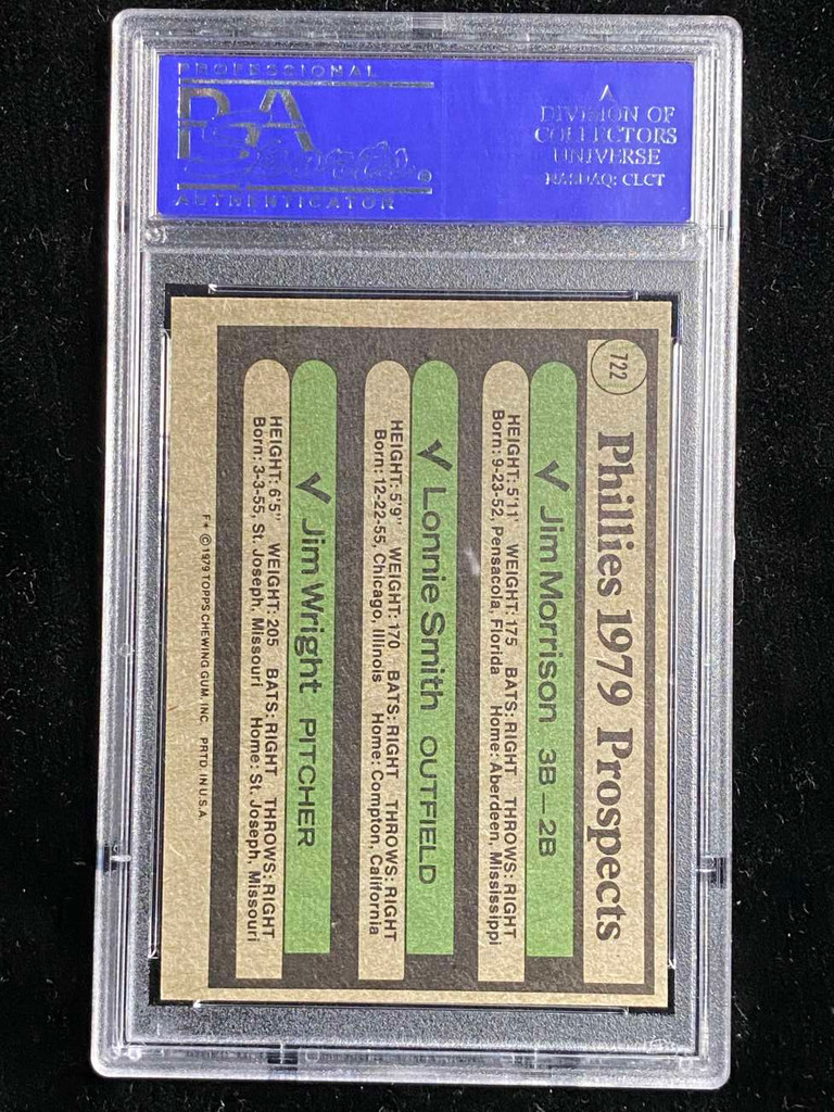 1979 Topps #722 Lonnie Smith Phillies PSA 8 NM-Mint Prospects Morrison Wright
