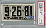 1953 License Plates #52  Nova Scotia Canada PSA 8 NR-MT  #*