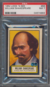 1952 LOOK 'N SEE #66 WILLIAM SHAKESPEARE PSA 7  NM   #*