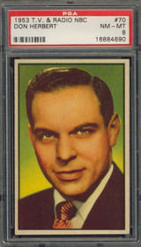 1953 TV & RADIO NBC #70 DON HERBERT PSA 8 NM-MT #* 1953 TV & RADIO NBC #70 DON HERBERT PSA 8 NM-MT #*