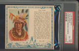 1954  RED MAN AMERICAN INDIAN CHIEFS T129 #25 TRUE EAGLE PSA 6 EX-MT  #*