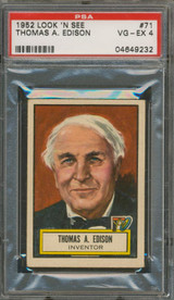 1952 LOOK 'N SEE #71 THOMAS A. EDISON PSA 4 VG-EX   #*