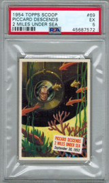 1954 Scoops #69  Piccard Descends PSA 5 EX  #*