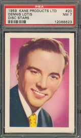 1959 KANE PRODUCTS #20 DENNIS LOTIS PSA 7 NM #* 1959 KANE PRODUCTS #20 DENNIS LOTIS PSA 7 NM #*