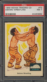 1959 INDIAN'S #73 ESKIMO WRESTLING PSA 7 NM #*sku8483 1959 INDIAN'S #73 ESKIMO WRESTLING PSA 7 NM #*sku8483