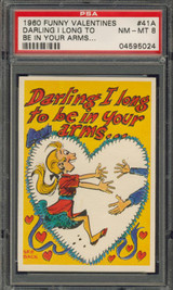 1960 FUNNY VALENTINES #41A DARLING I LONG TO... PSA 8 NM-MT   #*