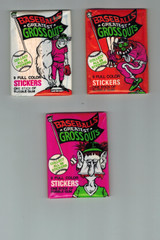 1988 Leaf Baseball Greatest Gross Outs Stickers 3 Wax Packs #* 1988 Leaf Baseball Greatest Gross Outs Stickers 3 Wax Packs #*