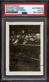 Rogers Hornsby Signed Auto Original Photo HOF PSA/DNA Encapsulated