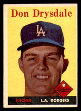 1958 Topps #25 Don Drysdale Excellent+  ID: 282894