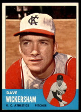 1963 Topps #492 Dave Wickersham Near Mint 