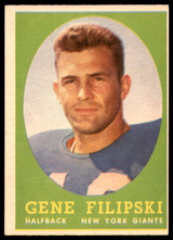 1958 Topps #1 Gene Filipski Excellent+ RC Rookie ID: 266071 1958 Topps #1 Gene Filipski Excellent+ RC Rookie ID: 266071