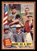 1962 Topps #135 Babe Ruth As A Boy Very Good  ID: 297793